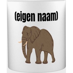 Akyol - olifant met eigen naam Mok met opdruk - olifant - olifanten liefhebbers - mok met eigen naam - iemand die houdt van olifanten - verjaardag - cadeau - kado - 350 ML inhoud