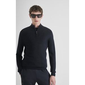 Antony Morato Trui Slim Fit Sweater In Viscose Blend With Zip Mmsw01542 Ya500002 7139 Marine Mannen Maat - L