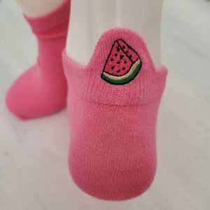 Verjaardags cadeau - Meloen sokken – sneaker sokken - vrolijke sokken - valentijn cadeau – lage sokken - grappige sokken - leuke dames en heren sokken - moederdag - vaderdag - Socks waar je Happy van wordt - Maat 37-44