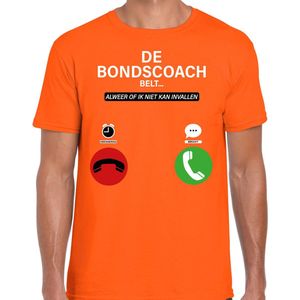 Bellatio Decorations Verkleed shirt voor heren - bondscoach belt - oranje - EK/WK voetbal supporter M