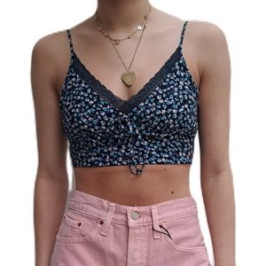 Tommy Jeans | Floral top | Dames | Blauw - roze | Maat L
