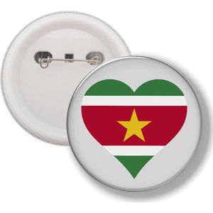 Button Met Speld - Hart Vlag Suriname