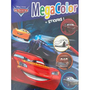 MegaColor Disney kleur- en stickerboek - Disney Pixar Cars - Extra dik! - kleurboek met 25 stickers - +/- 130 kleurplaten - knutselen voor kinderen - knutselen voor meisjes - knutselen voor jongens - kado - cadeau - verjaardag