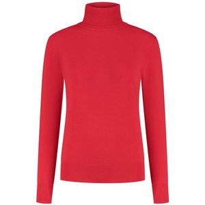 DAMES COLTRUI - Glad Gebreid - Viscose - Kleur Rood - Maat S