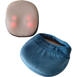 Pressplus Massagekussen Blue - inclusief infrarood inclusief speciale hoes voor uw voeten - Shiatsumassage - Infrarood - 2 draairichtingen - 4 infraroodpunten - helpt tegen kramp - zorgt voor ontspanning - draadloos op accu te gebruiken