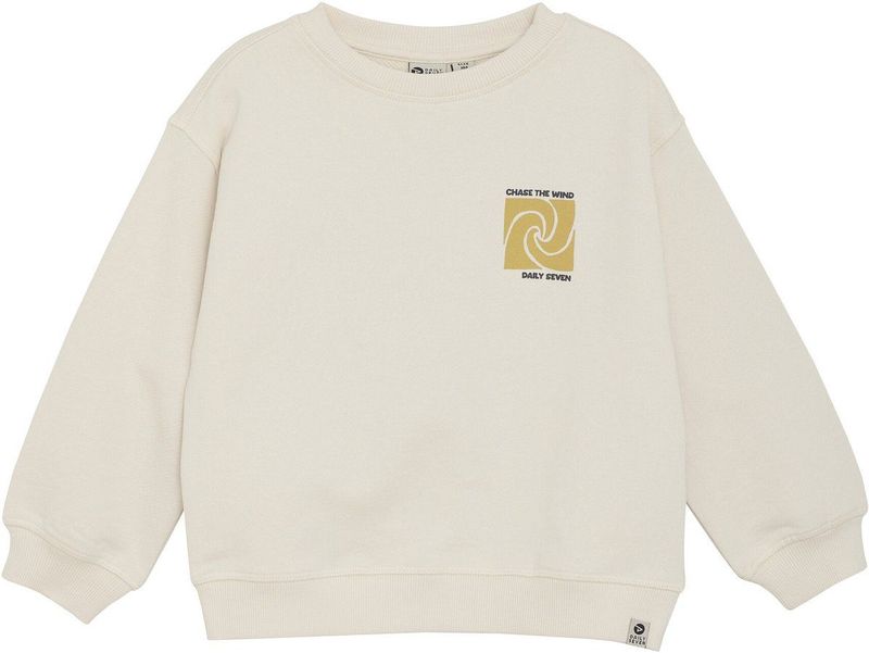 DAILY7 - Oversized Sweater Backprint - Zandkleur - Trui - Jongens