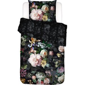 ESSENZA Fleur Festive Dekbedovertrek Blooming Black - Eenpersoons – 140x200/220 cm