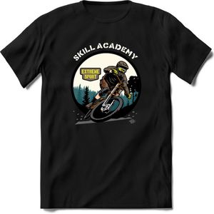 Skill Academy | TSK Studio Mountainbike kleding Sport T-Shirt | Grijs | Heren / Dames | Perfect MTB Verjaardag Cadeau Shirt Maat XL