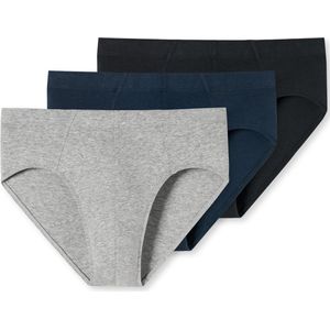 SCHIESSER 95/5 slip (3-pack) - heren supermini biologisch katoen grijs - blauw - zwart - Maat: M