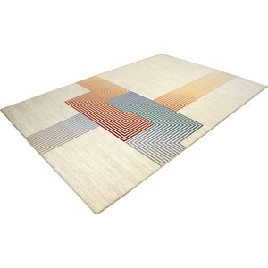 Wollen vloerkleed - 200x300cm - Voor binnen - Designer - Modern - Geometrisch- Woonkamer - Kantoor - Laagpolig - Carpet