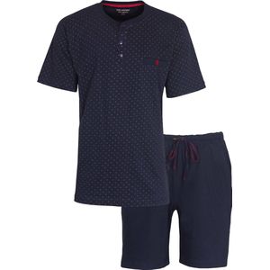 Paul Hopkins Heren Shortama - Pyjama Set - 100% Katoen - Donker Blauw - Maat L