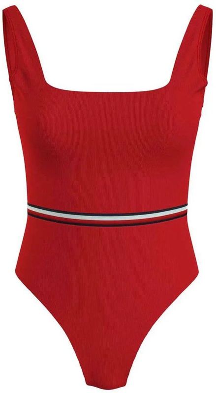 Tommy Hilfiger Square Neck One Piece Zwemkleding Rood XS Vrouw