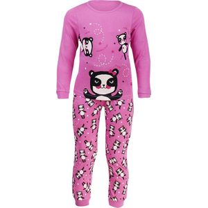 Meisjes pyjama met een all over print op de broek en een opdruk op het shirt 98/104