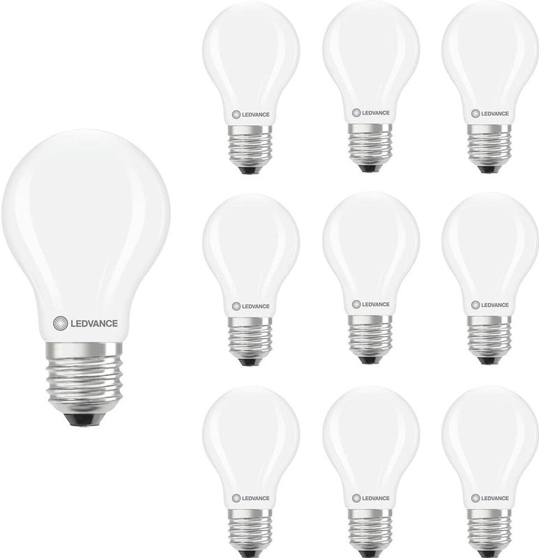 Ledvance - A60 Filament E27 - LED Lamp - Mat Glas - 3.4W - 470lm - Dimbaar - 10 stuks