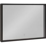 Saqu Nero Spiegel met LED verlichting en verwarming Mat Zwart 80x60 cm