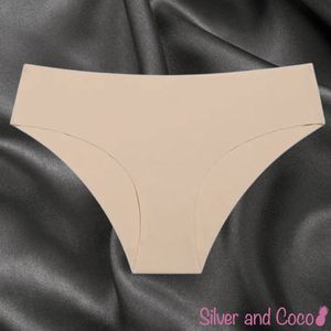 SilverAndCoco® - Naadloze Onderbroek / Seamless Broekje Dames / Zacht Brazilian Slipje / Naadloos Stretch Ondergoed Vrouw / Hipster Dames Lingerie Broekje Slip - Wit / Beige Small