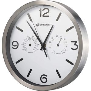 Bresser Wandklok -  Mytime Aluminium  - Wit - Ø25 CM