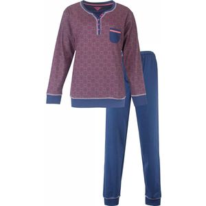 Irresistible Dames Pyjama - Polo Sluiting - Katoen - Blauw - Maat S