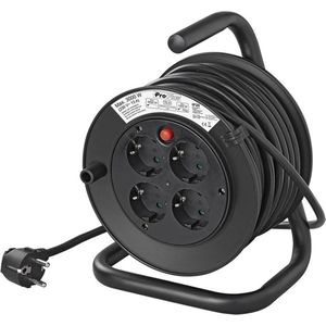 ProPlus Kabelhaspel - Schuko - 4 Aansluitingen - 15 meter - 3 x 1.5 mm2 - Max. 3000W - Verlengkabel - Verlengsnoer - Stroomkabel - Aansluitkabel