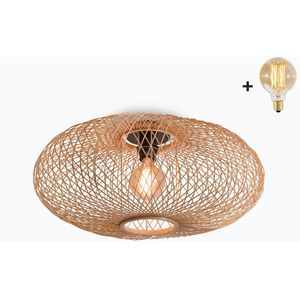 Plafondlamp - CANGO - Bamboe - Naturel - Met LED-lamp