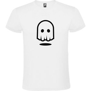Wit T-shirt ‘Spookje’ Zwart maat 4XL