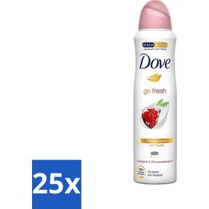 Dove - Deodorant - Go Fresh Granaatappel - Frisse en fruitige geur - 150 ml - Bulkverpakking - 25 stuks