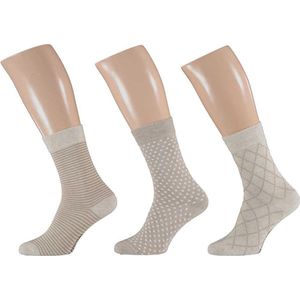 Apollo® Sokken Fashion BIO-Katoen Beige Heren 3-pack maat 43/46