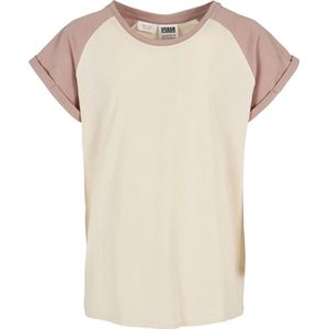 Urban Classics - Contrast Raglan Kinder T-shirt - Kids 134 140 - Beige Roze