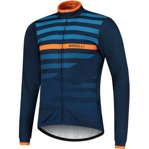 Rogelli Stripe Fietsjack Winter - Heren - Blauw, Oranje - Maat 2XL