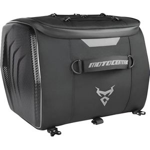 CarryQuest® - Motor Rugzak - Zadeltas Motor - Waterdichte Motorhelm Tas - Motorrugzak - 1200D Stof + EVA Composiet - Grijs - 25L Capaciteit + Reflecterende Strips