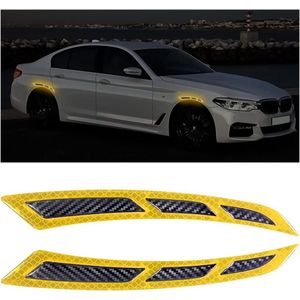 Reflecterende autowiel wenkbrauwen - Set van 4 - Geel - Stickers voor auto SUV vrachtwagen - Veiligheidsbescherming .