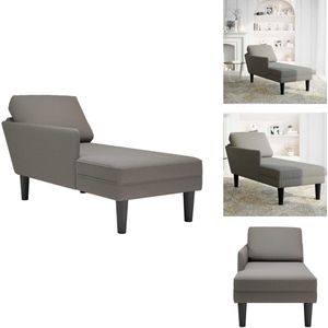 vidaXL Chaise Longue - Chaise Longues - Chaise Lounge Stoel - Chaise Lounge Fauteuil - Chaise longue met kussen corduroy stof lichtgrijs