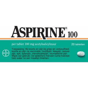 2x Aspirine 100 mg 20 tabletten