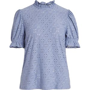 Vila T-shirt Vikawa Flounce Top/su - Noos 14070251 English Manor Dames Maat - S