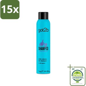15 x Got2B - Droogshampoo - Fresh & Fabulous Volume - 200 ml - Grootverpakking - Droogshampoo - Fris Haar - Volume - Haarkleur - Haartypen