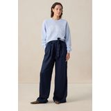 Sissy-Boy - Donkerblauwe high waist wide leg broek