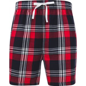 Skinnifit Men´s Tartan Lounge Shorts SFM82 - Red-Navy Check - M