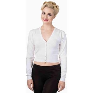 Dancing Days - LITTLE LUXURY CROPPED Cardigan - XL - Wit