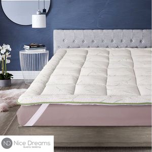 Nice Dreams- Bamboe Topper - Oplegmatras - Matrasbeschermer - Dikke Hotel Topper - Eenpersoons - 90x200 cm - Wasbaar Anti Allergisch