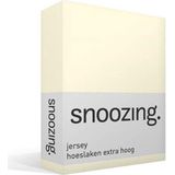 Snoozing Jersey - Hoeslaken Extra Hoog - 100% gebreide katoen - 80/90x200 cm - Ivoor