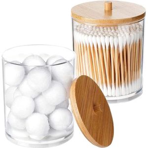 Wattenschijfjes doos - 2 stuks - Opbergbox voor make-up pads en oorstokjes