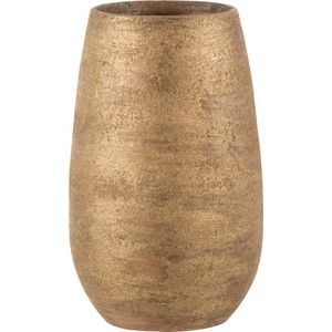 J-Line vaas Oneffen - bloemenvaas - keramiek - goud - small - 31 cm