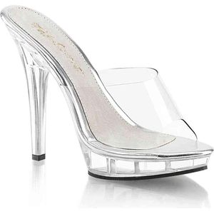 Fabulicious - LIP-101 Muiltjes met hak - US 8 - 38 Shoes - Zwart/Zilverkleurig