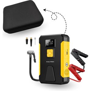 5in1 PREMIUM 12V Jumpstarter & Luchtpomp - Voor Auto, Motor of Boot - Jump Starter Starthulp met Powerbank, LED Zaklamp en SOS Noodlicht - In Opbergtas