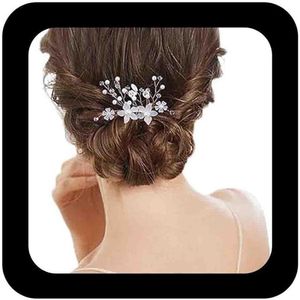 Kristallen bruidshaarkam - strass-haarspeld - 1 stuk - zilver