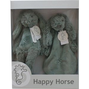 Happy Horse Geschenkverpakking Konijn Richie Groene Knuffel no. 1 - 28 cm / Knuffeldoekje