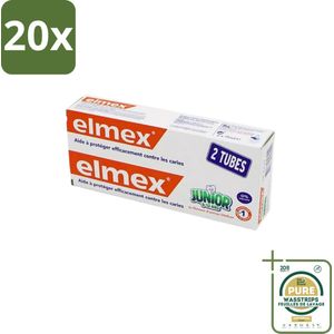 20 x Elmex Junior Tandpasta - Bescherming & Versterking voor Blijvende Tanden - Set van 2 x 75ml - Grootverpakking - Tandpasta Voor Kinderen - Kinderzorg - Tandbederf Voorkomen - Fluoride Voor Kinderen - Bescherming Tegen Tandbederf