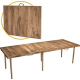 Rustiq inklapbare campingtafel - Klaptafel - Bohemian Picknicktafel - Vouwtafel – 70X180X50CM – 6 tot 8 personen – Dennenhout - Walnoot