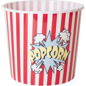 Gerimport Popcorn bak - rood/wit - kunststof - D24 - 9 liter - herbruikbaar