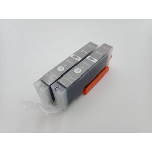 KATRIZ® huismerk inkt voor|Canon CLI-571GY XL(transparent)|11ml | ( 2stuks) - Met chip